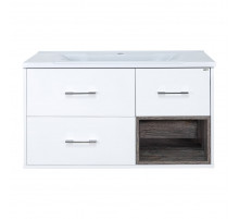 Фетта -100 Тумба белая подв. с 3 ящ. и нишей