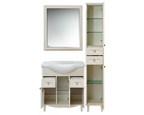 Приобрести Шармель - 80 Тумба с 2 ящ. светло-бежевая эмаль / раковина в магазине сантехники Santeh-Crystal.ru