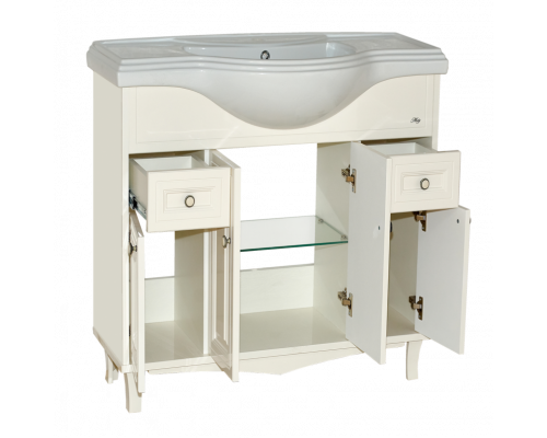Приобрести Шармель - 80 Тумба с 2 ящ. светло-бежевая эмаль / раковина в магазине сантехники Santeh-Crystal.ru