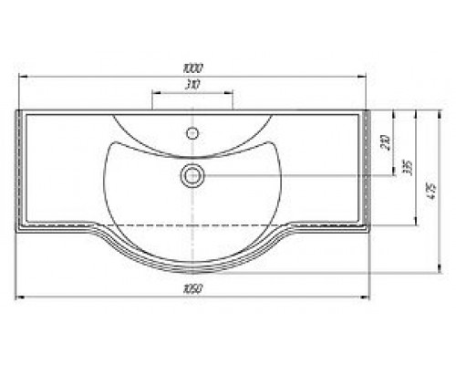 Приобрести Шармель -105 Тумба с 2 ящ. светло-бежевая эмаль / раковина в магазине сантехники Santeh-Crystal.ru