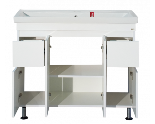 Приобрести Фостер -100 Тумба напольная с 2 ящ. белая / раковина в магазине сантехники Santeh-Crystal.ru