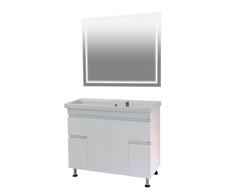 Приобрести Фостер -100 Тумба напольная с 2 ящ. белая / раковина в магазине сантехники Santeh-Crystal.ru