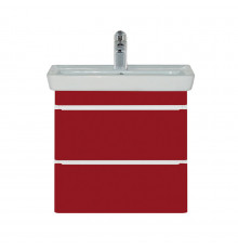Прима -  55 Тумба подвесная 2 ящ. красная эмаль направл. с доводч. / раковина
