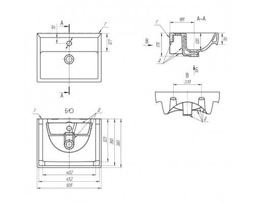 Заказать Элен - 50 Тумба с 2 ящ. направл. с доводчиком / раковина в магазине сантехники Santeh-Crystal.ru