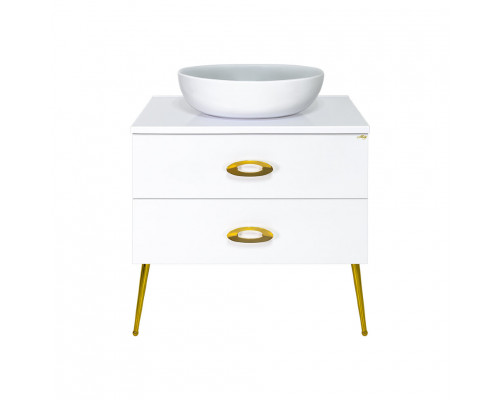 Заказать Маргарет - 80 Тумба напольная с 2 ящ. зол.ножк. / столешница / раковина в магазине сантехники Santeh-Crystal.ru