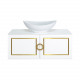 Приобрести STEFFANY -105 Тумба подвесная 2 дв. с латунными вставками / столешница / раковина в магазине сантехники Santeh-Crystal.ru