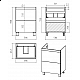 Заказать Атлантик - 60 Тумба напольная  с 2 ящ. закруг. края / раковина в магазине сантехники Santeh-Crystal.ru
