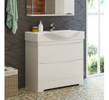 Элвис - 85 Тумба напольная с 2 ящ. белая эмаль / раковина