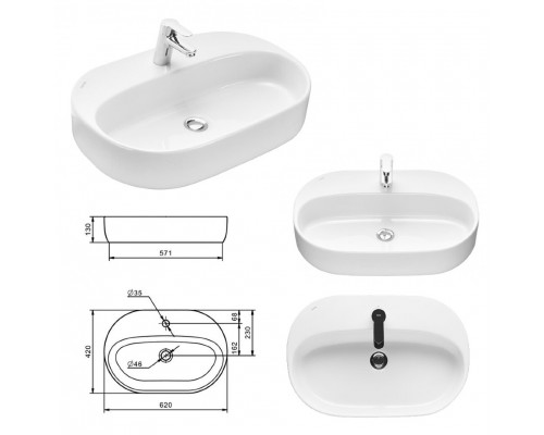 Приобрести Респект -120 Тумба с 3 ящ. под стиральную машину правая (белая ПВХ/Дуб Тиссано) / раковина в магазине сантехники Santeh-Crystal.ru