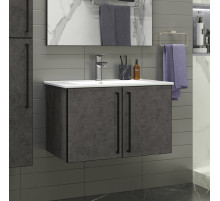 ROCK - 75 Тумба прямая подвесная темно-серый / раковина