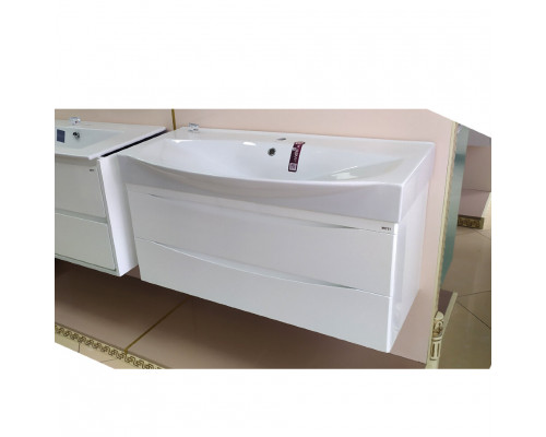 Купить Элвис - 85 Тумба подвесная 2 ящ. белая эмаль / раковина в магазине сантехники Santeh-Crystal.ru