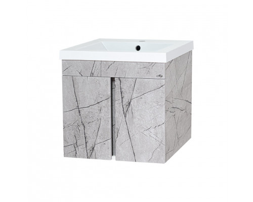 Приобрести Торос - 50 Тумба подвесная прямая серый мрамор / раковина в магазине сантехники Santeh-Crystal.ru