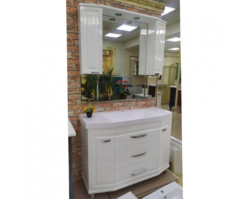 Заказать Терра -110 Тумба белая с 3 ящ. / раковина в магазине сантехники Santeh-Crystal.ru