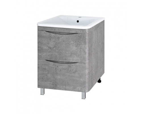 Заказать Атлантик - 70 Тумба напольная с 2 ящ. закруг. края серый камень / раковина в магазине сантехники Santeh-Crystal.ru