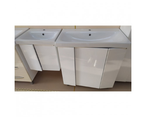 Заказать Лира - 80 Тумба прямая напольная  белая эмаль с отталкив. / раковина в магазине сантехники Santeh-Crystal.ru