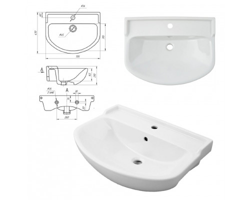 Купить Грани - 70 Тумба напольная прямая / раковина в магазине сантехники Santeh-Crystal.ru