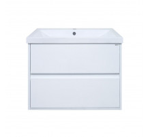 Алиса - 75 тумба 2 ящ. подвесная белая эмаль / раковина