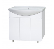 Чегет - 85 Тумба напольная прямая белая 3 дв. / раковина