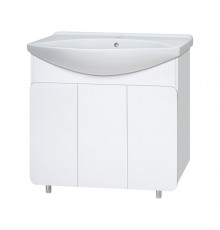 Чегет - 85 Тумба напольная прямая белая 3 дв. / раковина