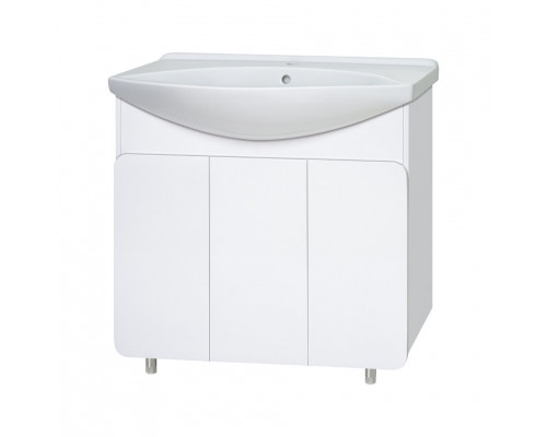 Заказать Чегет - 85 Тумба напольная прямая белая 3 дв. / раковина в магазине сантехники Santeh-Crystal.ru