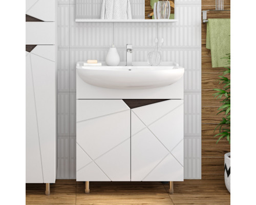 Купить Грани - 70 Тумба напольная прямая / раковина в магазине сантехники Santeh-Crystal.ru