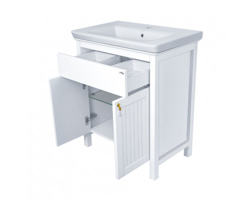 Приобрести Адель - 80 Тумба 1 ящ. белая эмаль / раковина в магазине сантехники Santeh-Crystal.ru