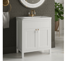 Адель - 80 Тумба 1 ящ. белая эмаль / раковина