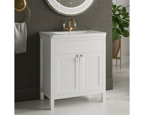 Приобрести Адель - 80 Тумба 1 ящ. белая эмаль / раковина в магазине сантехники Santeh-Crystal.ru