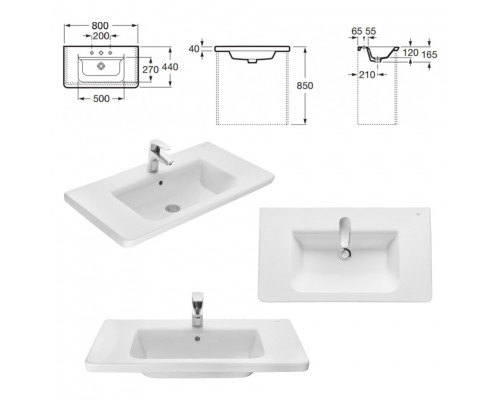 Приобрести Адель - 80 Тумба 1 ящ. белая эмаль / раковина в магазине сантехники Santeh-Crystal.ru