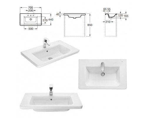 Заказать Адель - 70 Тумба с 1 ящ. белая эмаль / раковина в магазине сантехники Santeh-Crystal.ru
