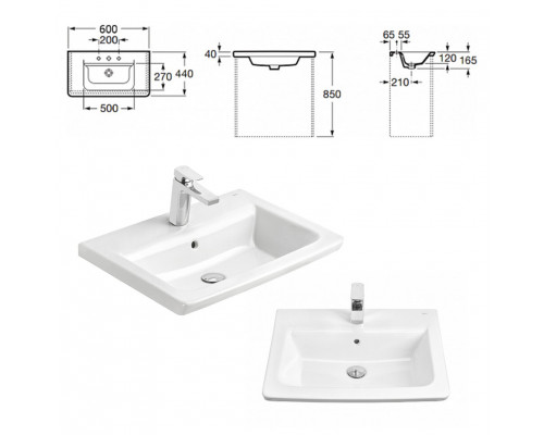 Купить Адель - 60 Тумба с 1 ящ. белая эмаль / раковина в магазине сантехники Santeh-Crystal.ru