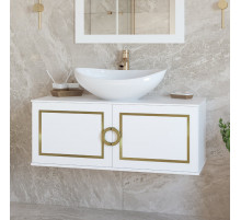 STEFFANY -105 Тумба подвесная 2 дв. с латунными вставками / столешница / раковина