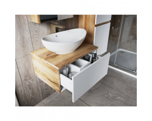 Приобрести Ива - 80 Тумба подвесная комбинированная 1 ящ. / раковина в магазине сантехники Santeh-Crystal.ru