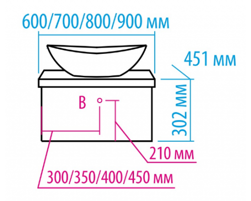 Приобрести Ива - 80 Тумба подвесная комбинированная 1 ящ. / раковина в магазине сантехники Santeh-Crystal.ru