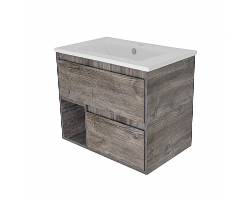 Приобрести Темза - 75 Тумба подвесная с 2 ящиком и нишей (цвет Сосна Пасадена) / раковина в магазине сантехники Santeh-Crystal.ru