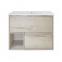 Дунай - 75 Тумба подвесная с 2 ящиками и нишей (цвет Дуб белый) / раковина Дунай - 75 Тумба подвесная с 2 ящиками и нишей (цвет Дуб белый) / раковина