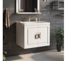 Галвер - 60 Тумба прямая подвесная белая / раковина