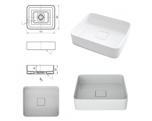 Купить KRONA - 80 Тумба с 2 ящ. подвесная / столешница KEVO / раковина в магазине сантехники Santeh-Crystal.ru