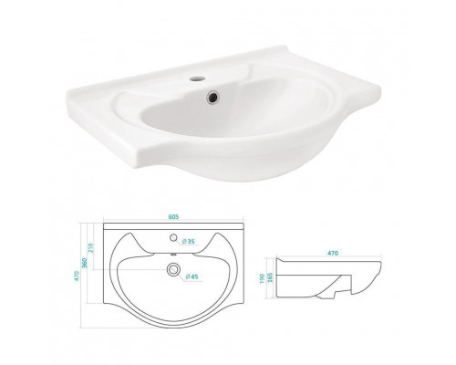 Приобрести Грани - 60 Тумба напольная прямая / раковина в магазине сантехники Santeh-Crystal.ru