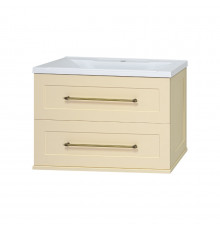 Марта -100 Тумба подвесная 2 ящ. бежевый (эмаль) / раковина