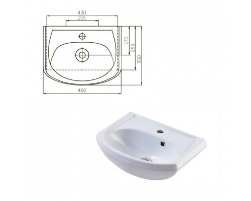 Купить Уют - 45 Тумба прямая / раковина (комплект) в магазине сантехники Santeh-Crystal.ru
