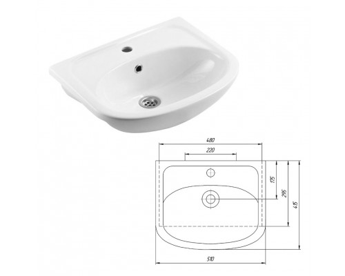 Заказать Уют - 50 Тумба прямая / раковина (комплект) в магазине сантехники Santeh-Crystal.ru