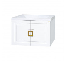 Галвер - 80 Тумба прямая подвесная белая / раковина