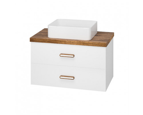 Купить KRONA - 80 Тумба с 2 ящ. подвесная / столешница KEVO / раковина в магазине сантехники Santeh-Crystal.ru