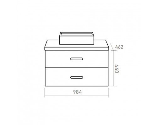Заказать KRONA -100 Тумба с 2 ящ. подвесная / столешница / раковина в магазине сантехники Santeh-Crystal.ru