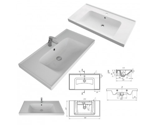 Купить Мускат - 90 Тумба напольная 2 ящ. / раковина в магазине сантехники Santeh-Crystal.ru