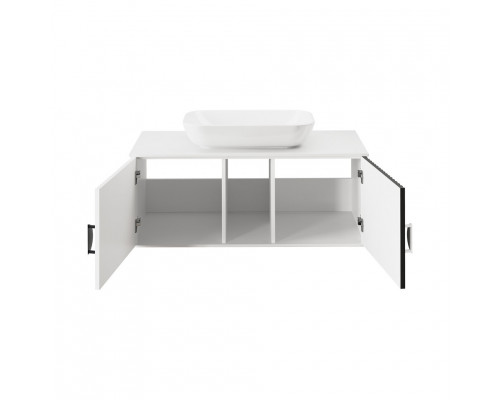 Приобрести RICHARD -105 Тумба подвесная 2 дв. белый/черный / столешница / раковина в магазине сантехники Santeh-Crystal.ru