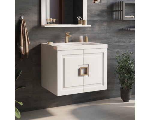 Приобрести Галвер - 70 Тумба прямая подвесная белая / раковина в магазине сантехники Santeh-Crystal.ru