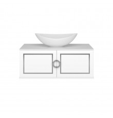 STEFFANY -105 Тумба подвесная 2 дв. с хром вставками / столещница / раковина