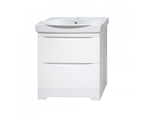 Приобрести Элвис - 70 Тумба напольная с 2 ящ. белая эмаль / раковина в магазине сантехники Santeh-Crystal.ru